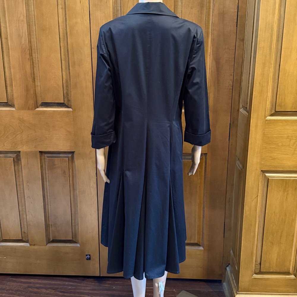 Ellen Tracy sz 12 Heavy Cotton lined black dress. 43” L 19.5”across. Bottom kick - Picture 3 of 11
